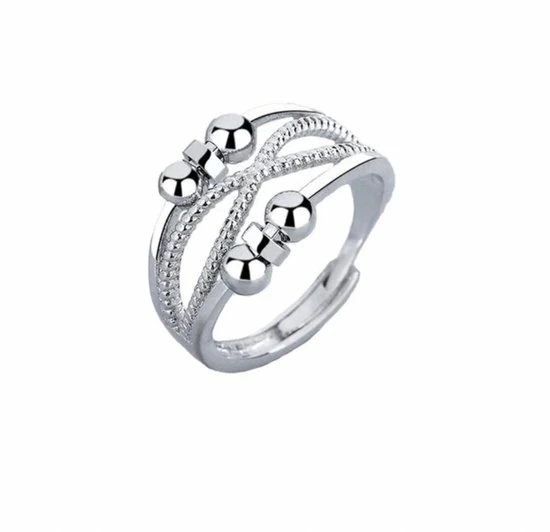 Estacks Anxiety Ring (Angst) - Stress Ring - Fidget Ring - Anxiety Ring - Infinity Silver Draaibare Ring Dames - Spinning Ring - Spinner Ring - One Size 3 Estacks Anxiety Ring (Angst) - Stress Ring - Fidget Ring - Anxiety Ring - Infinity Silver Draaibare Ring Dames - Spinning Ring - Spinner Ring - One Size