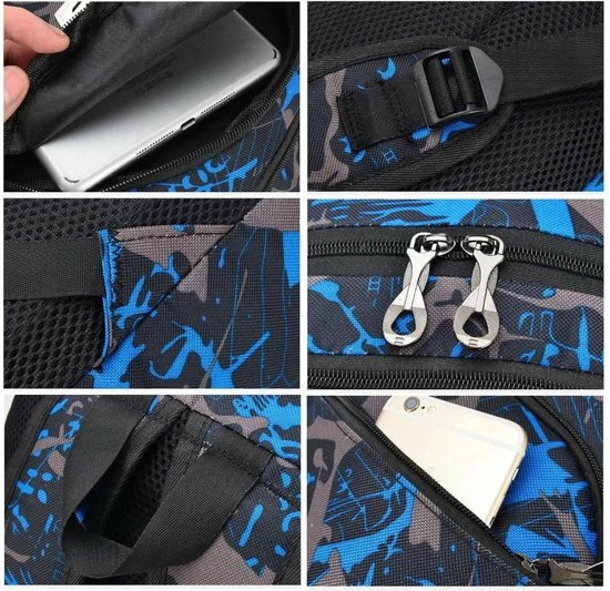 Merkloos 3-delige Rugzak Set - Camouflage Techno - Schooltas - Rugzak Kind - Back To School - Rugtas & Schoudertas & Etui 5 Merkloos 3-delige Rugzak Set - Camouflage Techno - Schooltas - Rugzak Kind - Back To School - Rugtas & Schoudertas & Etui - Afbeelding 3