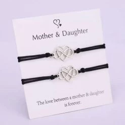 Akyol Moeder Dochter Armband -cadeau Voor Moeder -vriendschaps Armband- Moeder En Dochter Armband -mother & Daughter Armband – The Love Between A Mother & Daughter Is Forev,er - Vriendschap Armband-armband Cadeau --armband Kado - Armband Voor 2- Hartjes