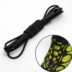 Merkloos Lock Veters | Ronde Elastische Schoenveters - Elastische Veters - Hardlopen | Schoenveters | Laces | Zwart