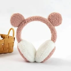 Merkloos Meisjes Oorwarmer Teddy Beer - Roze - Kind 5 T/m 12 Jaar