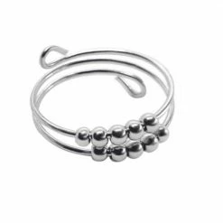Estacks Anxiety Ring - Stress Ring - Fidget Ring -Silver Anxiety Ring-moederdag Cadeau - Draaibare Ring Dames - Spinning Ring - Spinner Ring- One Size