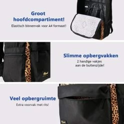 Cabin Max CabinMax Rugtas - Schooltas Meisje | Jongen - Rugzak - Schooltassen A4 Formaat - Lichtgewicht - Leopard -Nike winkel 550x550 10