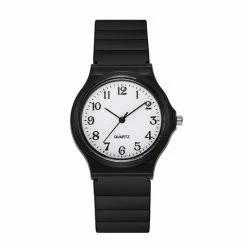 Simple Kinderhorloge Zwart / Wit | Ø 34 Mm | Kunststof/Plastic | Fashion Favorite