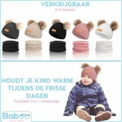 Baboo Baby Muts & Sjaal - Baby Kleding Jongens En Meisjes - Winter Kinderkleding - 0 Tot 2 Jaar - Onesize - Grijs -Nike winkel 550x550 196