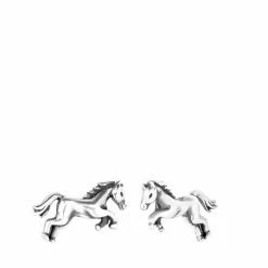 Lucardi Zilveren Kinderoorknoppen Paard