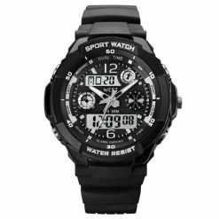 West Watches Kinderhorloge Jongen Analoog Digitaal West Watch Model Storm – Sport - Chronograaf – Shockproof - Ø 42 Mm - Zwart