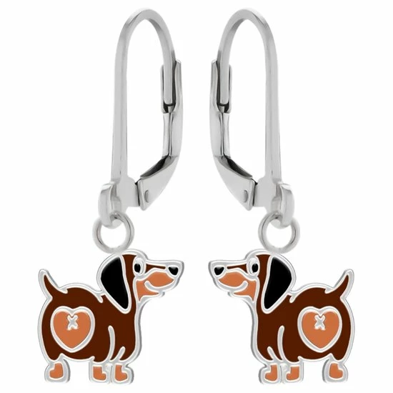 WeLoveSilver Oorbellen Meisje | Zilveren Kinderoorbellen | Zilveren Oorhangers, Bruine Teckel 3 WeLoveSilver Oorbellen Meisje | Zilveren Kinderoorbellen | Zilveren Oorhangers, Bruine Teckel
