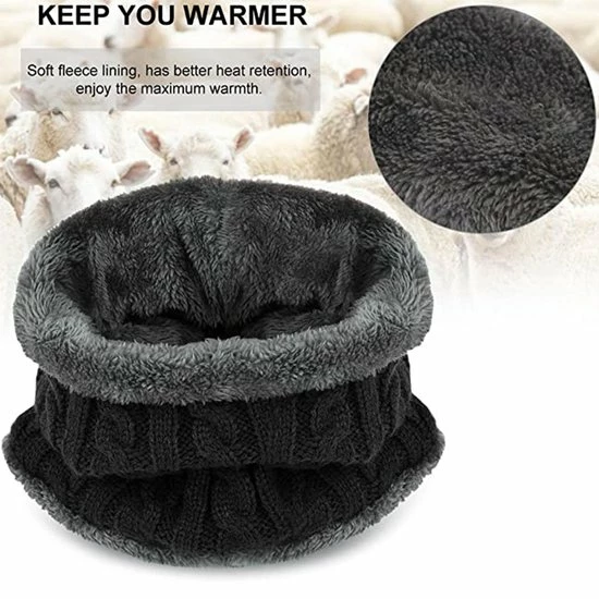 Geweo Hoed Colsjaal Handschoenen Set - Mutsen - Sjaal - Handschoenen - Gebreide Baggy Warme Muts - Wintermuts Gevoerd Wol - Unisex - Kerst Geschenk - Zwart - Kerstmis - Kerstfeest - Christmas Gift 6 Geweo Hoed Colsjaal Handschoenen Set - Mutsen - Sjaal - Handschoenen - Gebreide Baggy Warme Muts - Wintermuts Gevoerd Wol - Unisex - Kerst Geschenk - Zwart - Kerstmis - Kerstfeest - Christmas Gift - Afbeelding 4