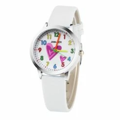 Fashion Favorite Kinder Horloge | Hartje Wit | Kunstleer | Ø 30 Mm