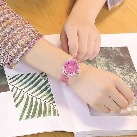 Shiny Kinderhorloge Roze | Glitter | Kunststof/Plastic | Ø 33 Mm | Fashion Favorite 5 Shiny Kinderhorloge Roze | Glitter | Kunststof/Plastic | Ø 33 Mm | Fashion Favorite - Afbeelding 3