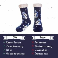 JAXY - Huissokken Kinderen - Verwarmde Sokken - Anti Slip Sokken - Huissokken - Bedsokken - Warme Sokken - Kerstcadeau Voor Kinderen - Thermosokken - Dikke Sokken - Fluffy Sokken - Kerstsokken - Maat 32-35 - Unicorns Donkerblauw -Nike winkel 550x550 40