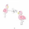 WeLoveSilver Oorbellen Meisjes Zilver | Zilveren Oorstekers, Roze Flamingo Met Kristal -Nike winkel 550x550 420
