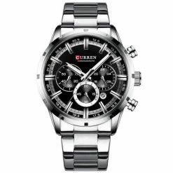 Curren Horloges Voor Mannen Horloge Mannen Luxe Zilver Zwart Design Heren Horloge