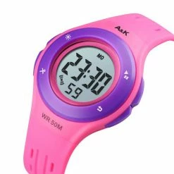 A&K Digitale Kinderhorloge | Waterdicht | Stopwatch | LED Verlichting | Stopwatch | Sport Watch Kids | Paars + Geschenkdoosje -Nike winkel 550x550 494