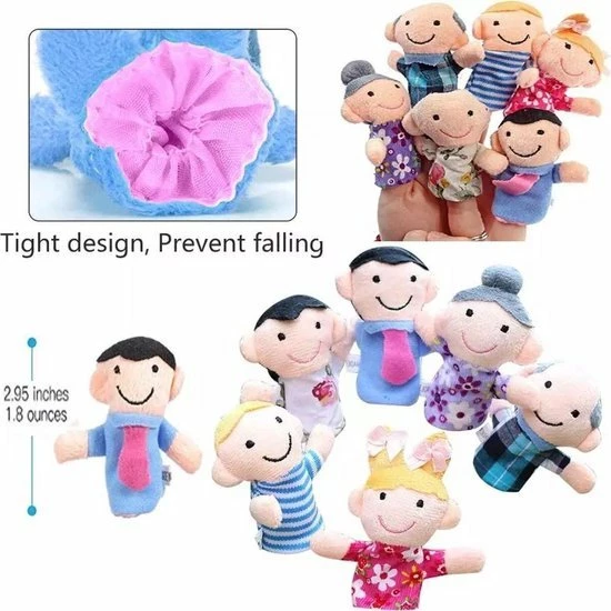 LOUZIR 6 Stuks Vingerpoppetjes Gezin - Familie Vinger Poppetjes - Finger Puppets 8 LOUZIR 6 Stuks Vingerpoppetjes Gezin - Familie Vinger Poppetjes - Finger Puppets - Afbeelding 6