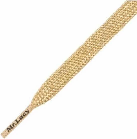 Mr. Lacy - Schoenveters - Veters - Sneakerveters - Flatties - Plat - Goud - Veterlengte 130 Cm – Breedte 10 Mm 3 Mr. Lacy - Schoenveters - Veters - Sneakerveters - Flatties - Plat - Goud - Veterlengte 130 Cm – Breedte 10 Mm