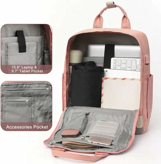 YAMTION Boektentas - Modieuze Rugzak Dames/meisjes - Ideaal Voor School - Draagrugzak Met Laptopvak Voor 15,6 Inch Laptop - Ideaalvoor Universiteit, Reizen, Vrije Tijd En Werk 5 YAMTION Boektentas - Modieuze Rugzak Dames/meisjes - Ideaal Voor School - Draagrugzak Met Laptopvak Voor 15,6 Inch Laptop - Ideaalvoor Universiteit, Reizen, Vrije Tijd En Werk - Afbeelding 3