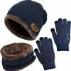 Geweo Hoed Colsjaal Handschoenen Set - Mutsen - Sjaal - Handschoenen - Gebreide Baggy Warme Muts - Wintermuts Gevoerd Wol - Unisex - Kerst Geschenk - Blauw - Kerstmis - Kerstfeest - Christmas Gift -Nike winkel 550x567 1