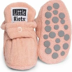 Little Riots - Babyslofjes - Antislip - Fleece Stepper - Oud Roze - Slofjes Voor Je Baby, Dreumes En Peuter Voor Jongens En Meisjes - 6-12 Maanden (11,5cm) - Schoenmaat 18-19