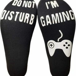Winkrs - Game Sokken Zwart - Met Witte Antislip Opdruk "Do Not Disturb, I'm Gaming"