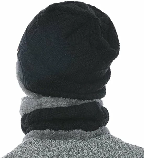Geweo Hoed Colsjaal Handschoenen Set - Mutsen - Sjaal - Handschoenen - Gebreide Baggy Warme Muts - Wintermuts Gevoerd Wol - Unisex - Kerst Geschenk - Zwart - Kerstmis - Kerstfeest - Christmas Gift 5 Geweo Hoed Colsjaal Handschoenen Set - Mutsen - Sjaal - Handschoenen - Gebreide Baggy Warme Muts - Wintermuts Gevoerd Wol - Unisex - Kerst Geschenk - Zwart - Kerstmis - Kerstfeest - Christmas Gift - Afbeelding 3