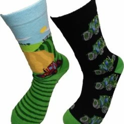 Merkloos Verjaardag Cadeautje - Tractor Sokken - Boer - Sokken - Leuke Sokken - Vrolijke Sokken - Luckyday Socks - Sokken Met Tekst - Aparte Sokken - Socks Waar Je Happy Van Wordt - Maat 41-47