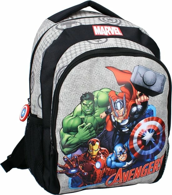 Rugzak - Avengers - Safety Shield - Superhelden - Grijs - Zwart 4 Rugzak - Avengers - Safety Shield - Superhelden - Grijs - Zwart - Afbeelding 2