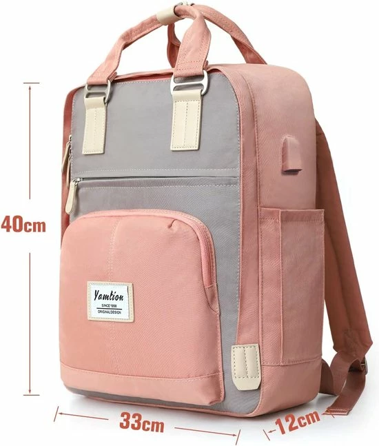 YAMTION Boektentas - Modieuze Rugzak Dames/meisjes - Ideaal Voor School - Draagrugzak Met Laptopvak Voor 15,6 Inch Laptop - Ideaalvoor Universiteit, Reizen, Vrije Tijd En Werk 6 YAMTION Boektentas - Modieuze Rugzak Dames/meisjes - Ideaal Voor School - Draagrugzak Met Laptopvak Voor 15,6 Inch Laptop - Ideaalvoor Universiteit, Reizen, Vrije Tijd En Werk - Afbeelding 4