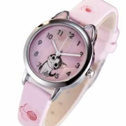 12Getit Poezen Oortjes Kinderhorloge Roze