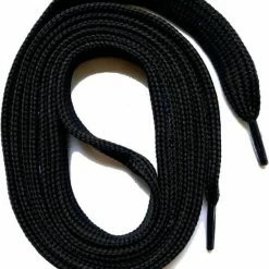 Merkloos Schoenveters-plat-zwart-120 Cm