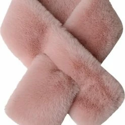 Merkloos Pluchen Kindersjaal Meisjes Sjaal Roze - 4-12 Jaar