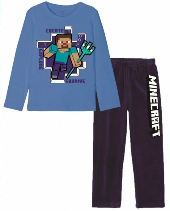 Minecraft Pyjama - Blauw - Maat 128 / 8 Jaar 3 Minecraft Pyjama - Blauw - Maat 128 / 8 Jaar