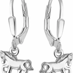 Lucardi Zilveren Kinderoorbellen - Paard