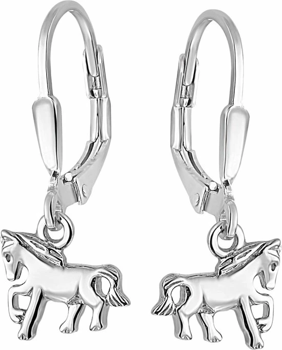 Lucardi Zilveren Kinderoorbellen - Paard 3 Lucardi Zilveren Kinderoorbellen - Paard
