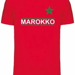 Vundy T-shirt Kinderen Marokko | Rood Marokko Shirt | WK 2022 Voetbal | Marokko Supporter | Rood | Maat 164