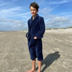 Relax Company Kinderbadjas - Donkerblauw - Fleece - Meisjes & Jongens - Ochtendjas- Maat 152/158 -Nike winkel 550x733 63