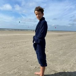 Relax Company Kinderbadjas - Donkerblauw - Fleece - Meisjes & Jongens - Ochtendjas- Maat 152/158 -Nike winkel 550x733 65
