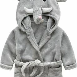 Merkloos MINIIYOU - Kinder Peuter Badjas Met Zakken - Meisje Kind - Olifant - Maat 98 (2,5-3,5 Jaar)