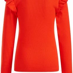 WE Fashion Meisjes T-shirt Met Volants En Ribstructuur - Maat 134/140 -Nike winkel 550x781 1