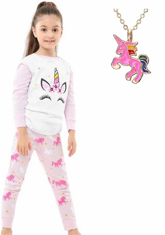 La Señorita Eenhoorn Pyjama Roze Maat 110-116 (5-6 Jaar) Unicorn Pyjama Jurk Prinses + Eenhoorn Ketting 3 La Señorita Eenhoorn Pyjama Roze Maat 110-116 (5-6 Jaar) Unicorn Pyjama Jurk Prinses + Eenhoorn Ketting