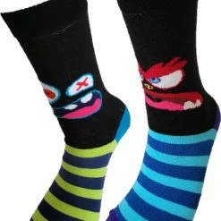 Merkloos Verjaardag Cadeau - Monster Rode Frons - Sokken - Sokken - Leuke Sokken - Vrolijke Sokken - Luckyday Socks - Sokken Met Tekst - Aparte Sokken - Socks Waar Je Happy Van Wordt - Maat 42-47