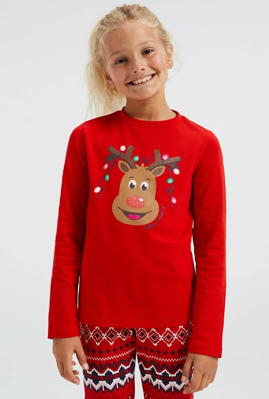 WE Fashion Meisjes Pyjamaset Met Opdruk - Maat 158/164 6 WE Fashion Meisjes Pyjamaset Met Opdruk - Maat 158/164 - Afbeelding 4