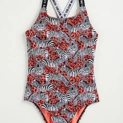 WE Fashion Meisjes Badpak Met Zebradessin