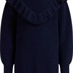 WE Fashion Meisjes Gebreide Jurk Met Volant - Maat 110/116